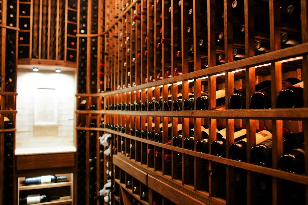 Custom wine room shown in the Omega Wine Rooms gallery.