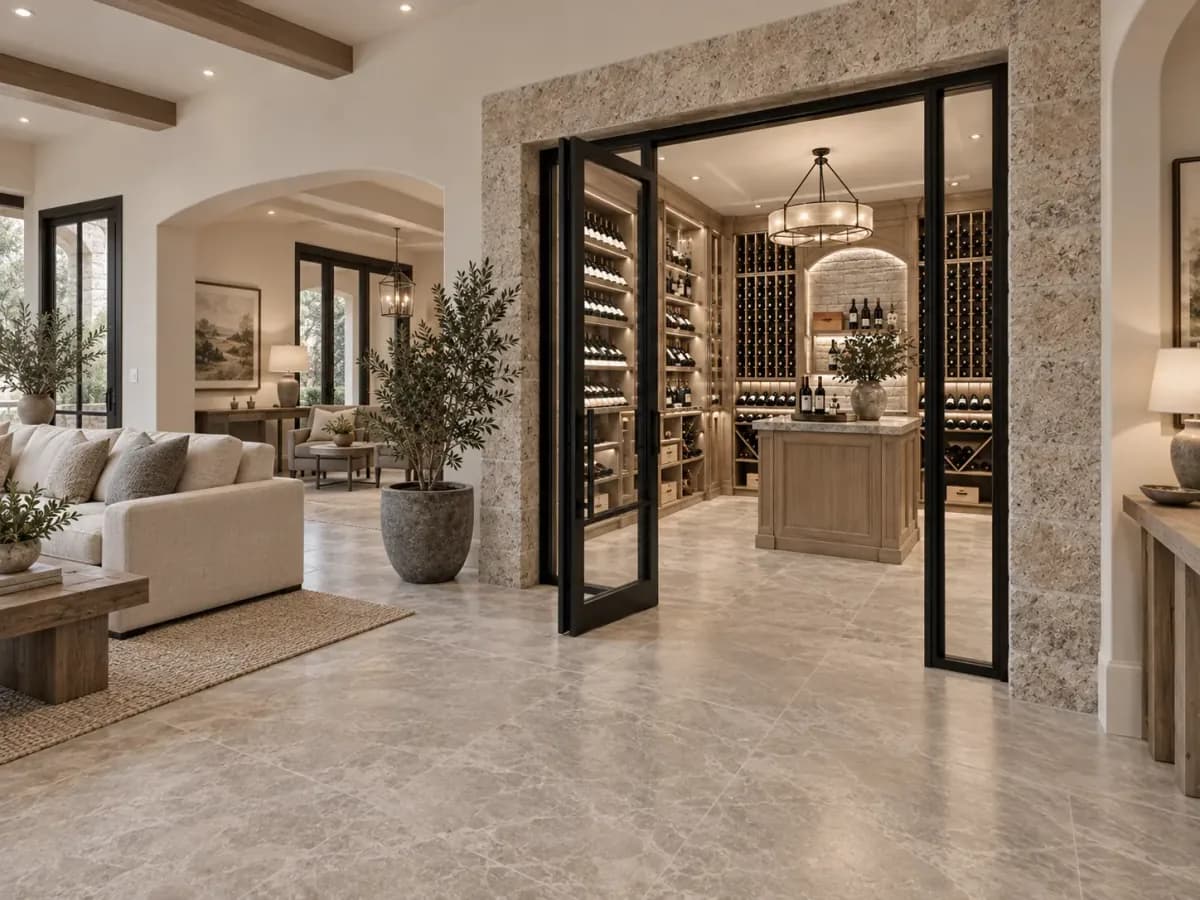 Custom residential wine cellar project in Boca Raton, Florida.